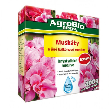 Krystalické hnojivo Muškáty - AgroBio - 400 g